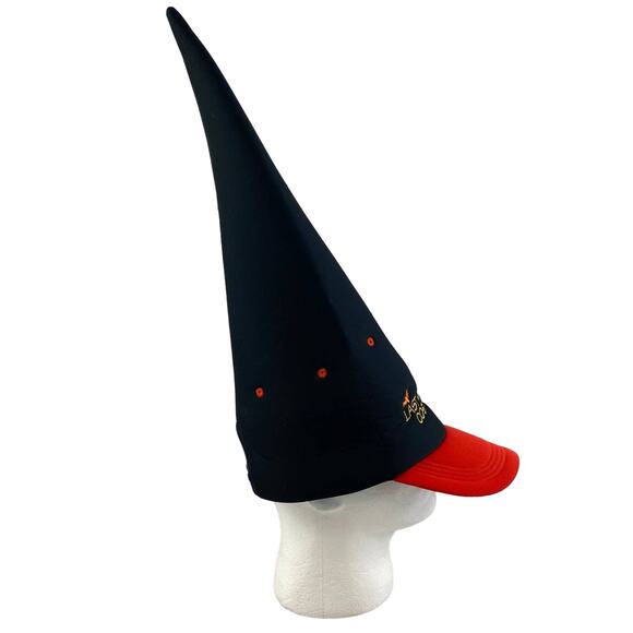 VTG 1999 Last Minute Costume Halloween Witch Hat Orange Black Bats On Size - Picture 3 of 9
